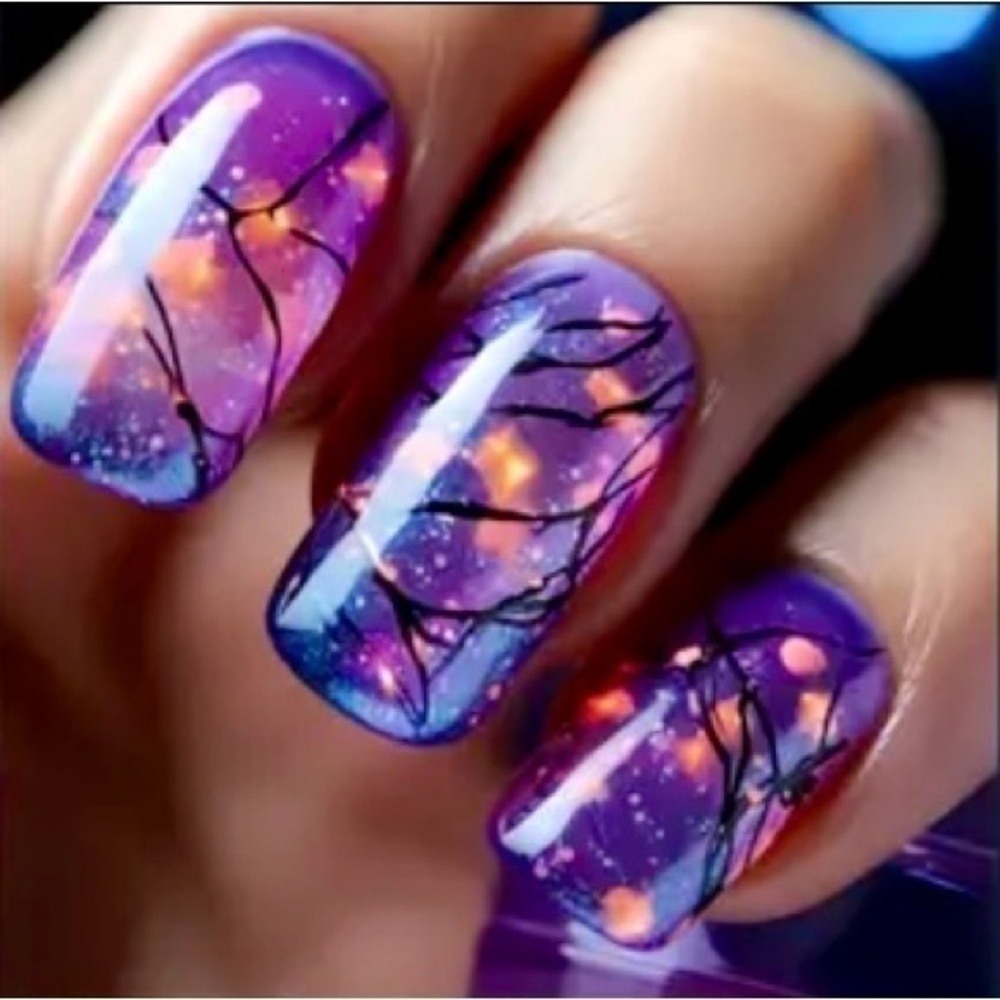 Pink Purple Press On Nails NWT